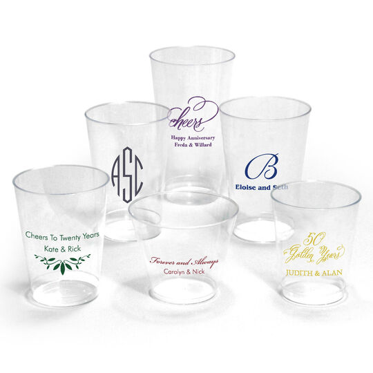 Personalized Clear Plastic Cups for Anniversary